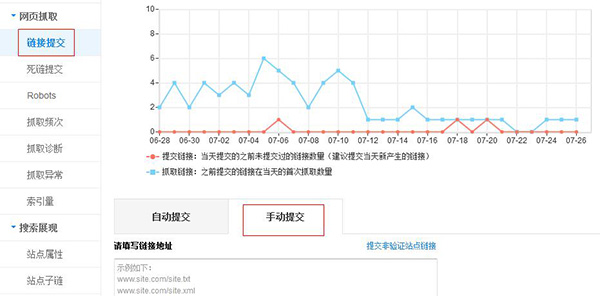 鏈接提交工具之手動提交截圖