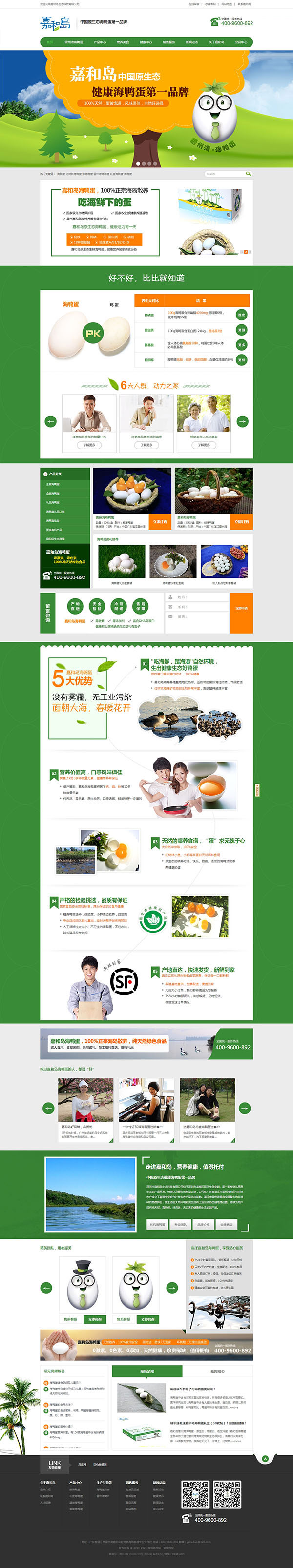 深圳市嘉和島海鴨蛋營銷型網站建設案例